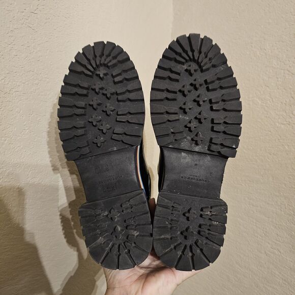 Kurt Geiger London Sz 37 Rainbow Birdie Platform Chelsea Boots Black Patent - Picture 5 of 10